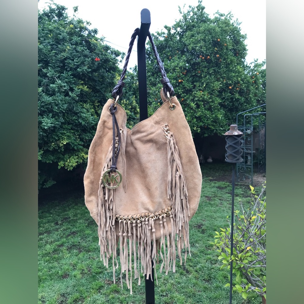 MK FRINGED SUEDE PURSE